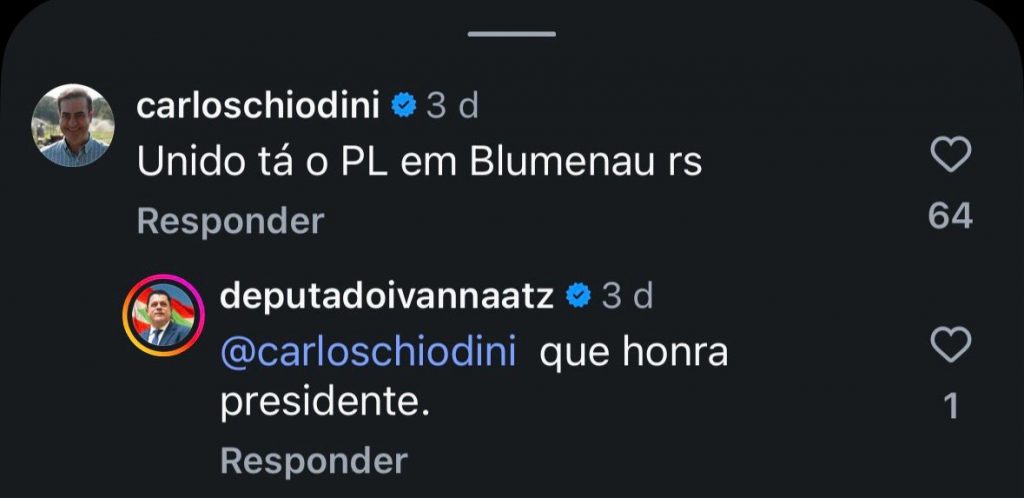 Chiodini solta o verbo nas redes sociais